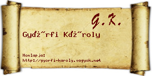 Győrfi Károly névjegykártya